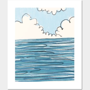 nature sea and sky clouds boho cute Posters and Art